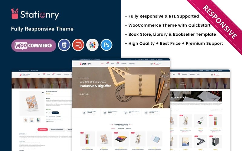 Stationery and Book Store WooCommerce Responsive Theme