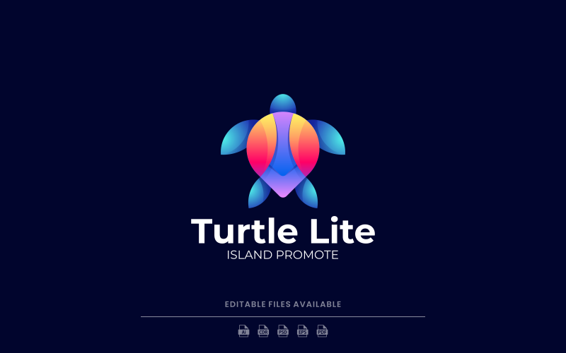 Schildpad gradiënt kleurrijk logo-ontwerp