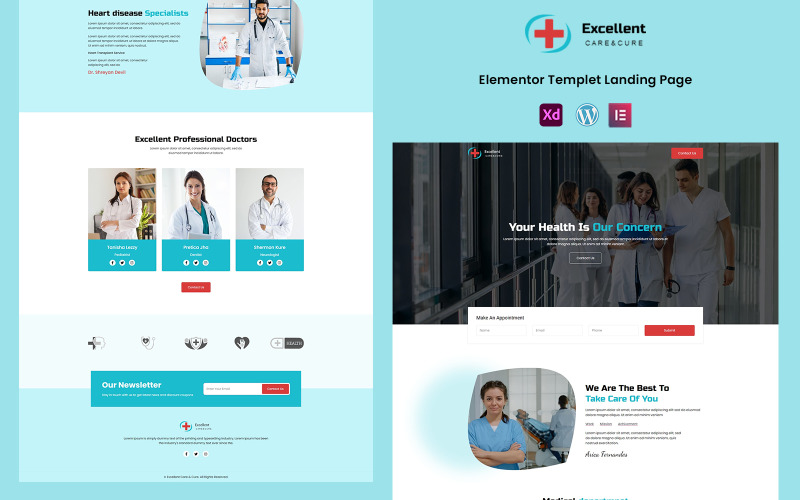 Відмінний догляд і лікування – Шаблон Elementor, послуги з охорони здоров’я та фітнесу