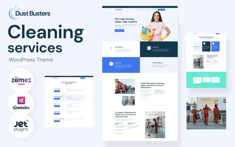 Dust Busters - Tema de WordPress para servicios de limpieza del hogar