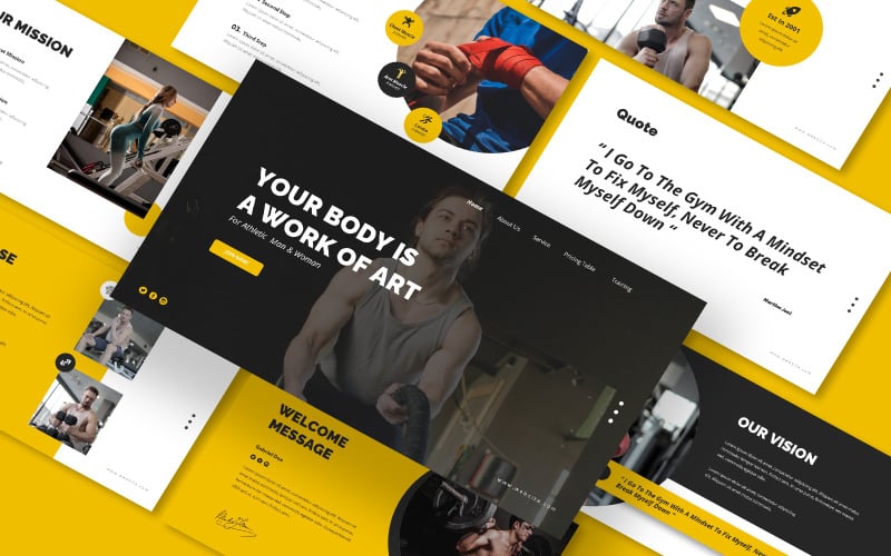 Gym and Fitness Powerpoint Presentation Template