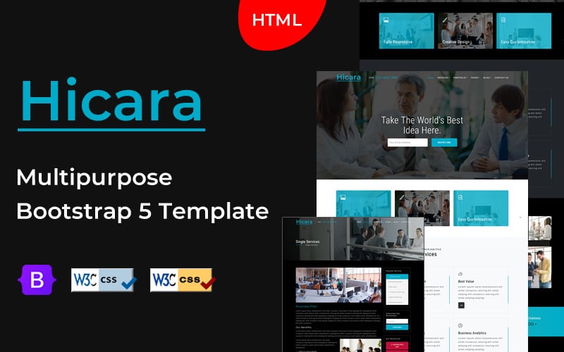 Hicara — многоцелевой HTML-шаблон Bootstrap 5