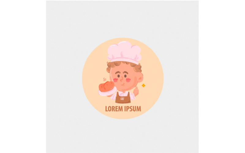Freier Chef, der Brot-Ikonen-Logo-Illustration hält