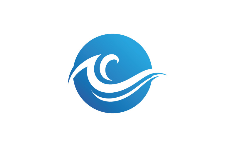 Símbolo de vetor de logotipo de onda de água V5