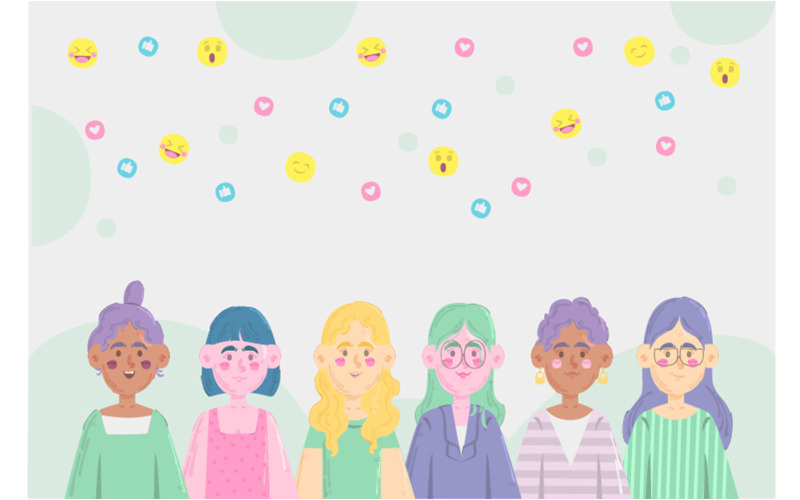 Zdarma Influencer dívky charakter ilustrace