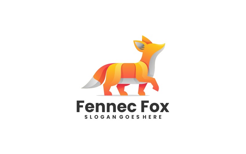 Estilo de logotipo colorido degradado Fennec Fox