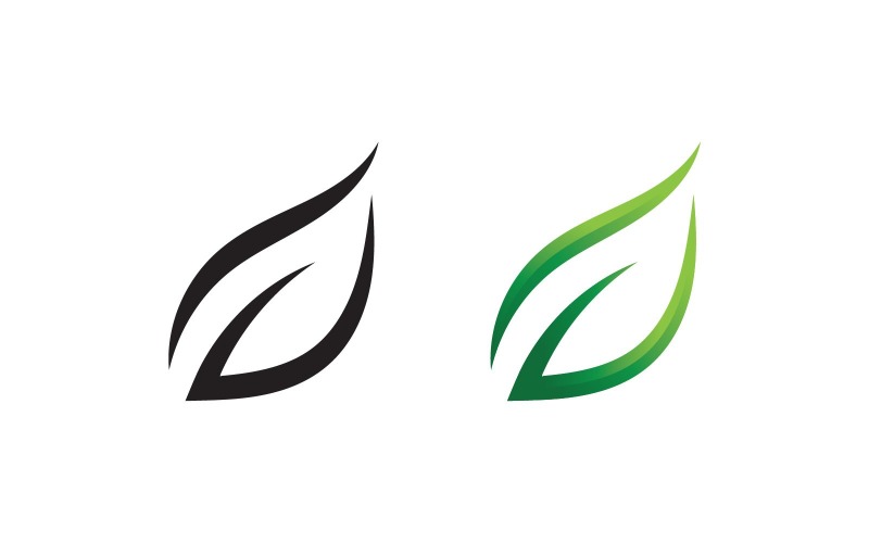 Green Leaf Nature Vector Logo Design Mall V2