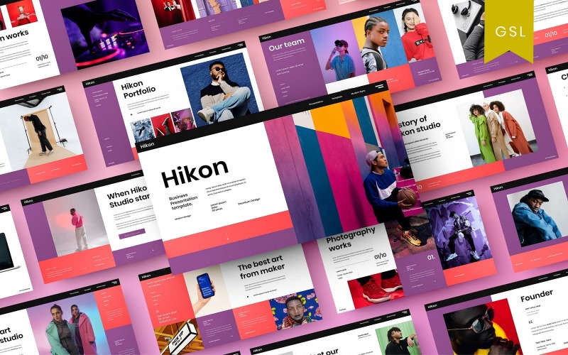 Hikon - бизнес-шаблон слайдов Google
