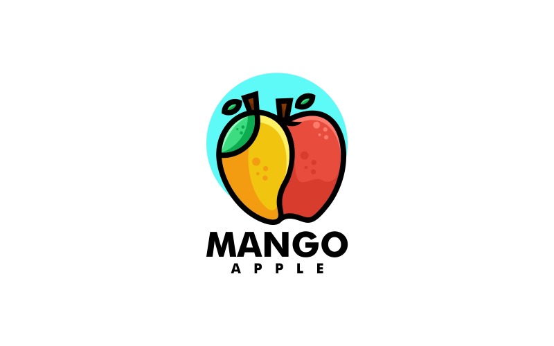 Jednoduché logo manga a jablka
