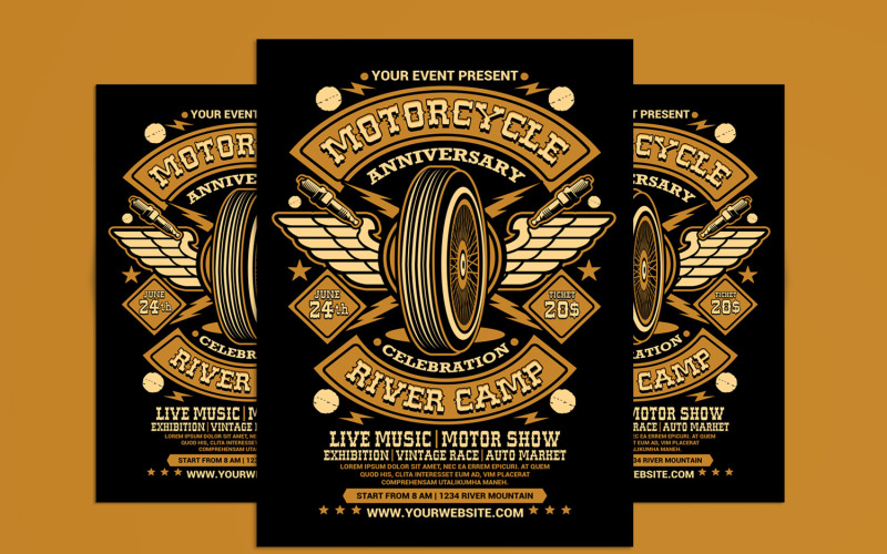 Modèle de Flyer d'événement de club de moto
