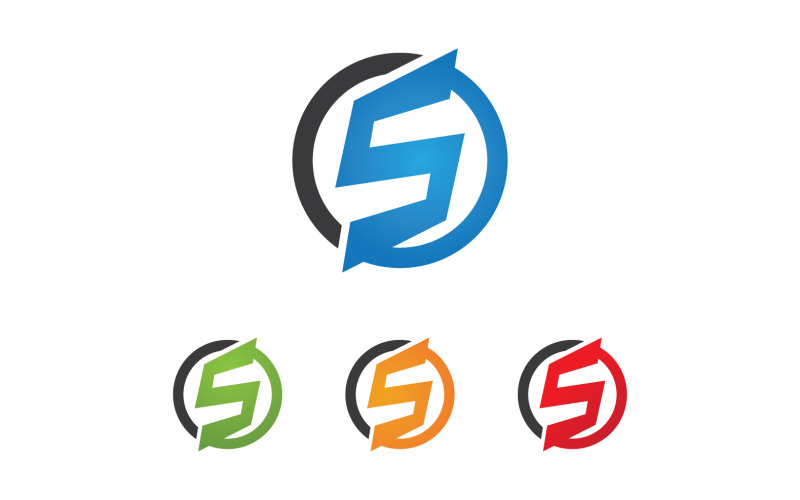 S harfi İlk Logo Vektör İş Vektör V20