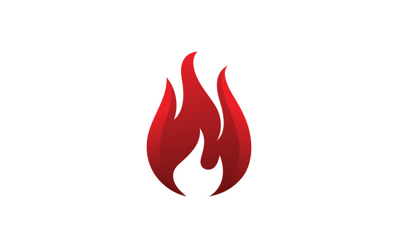 Yangın Alev Vektör Logo Tasarım Şablonu V4