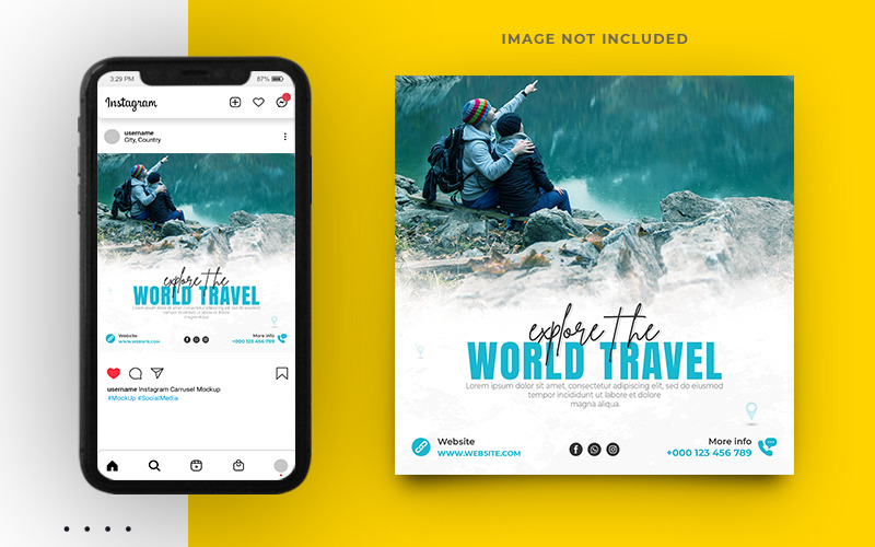 Шаблон банера публікації в соціальних мережах для туристів