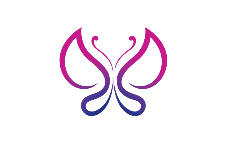Güzellik Kelebek Vektör Logo Tasarımı V2