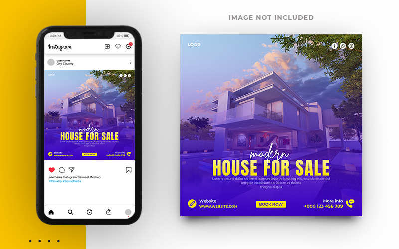 Шаблон публікації в соціальних мережах, продаж будинку, нерухомості