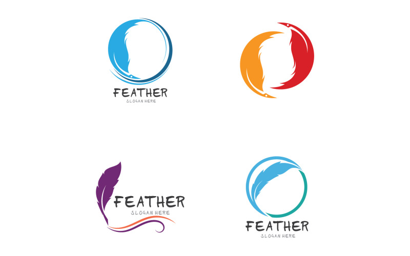 Penna piuma Scrivi segno Logo Vector V27