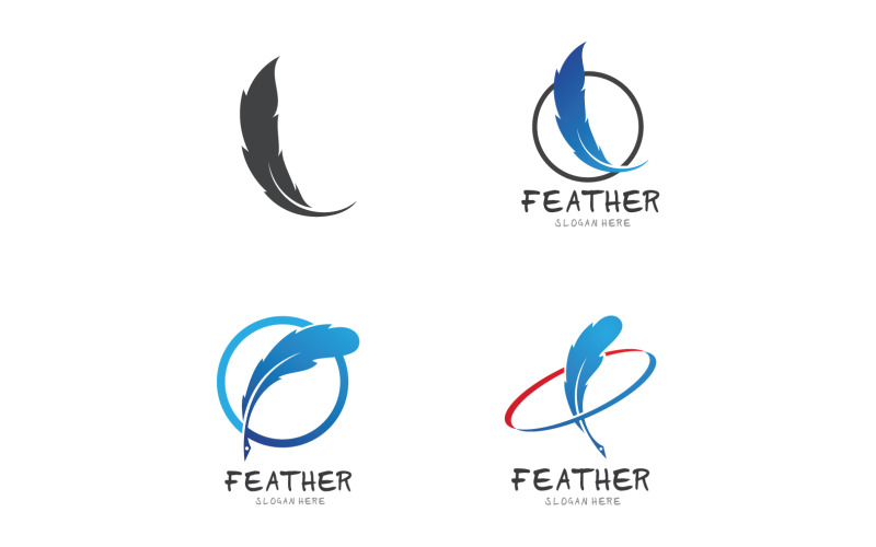Penna piuma Scrivi segno Logo Vector V9