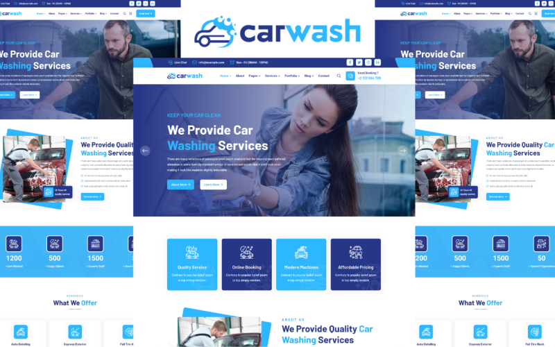 Carwash - Modelo HTML5 de Serviços de Lavagem de Carros
