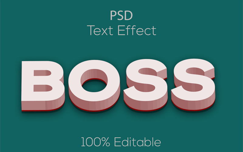 Chefe | Efeito de texto de chefe 3D PSD