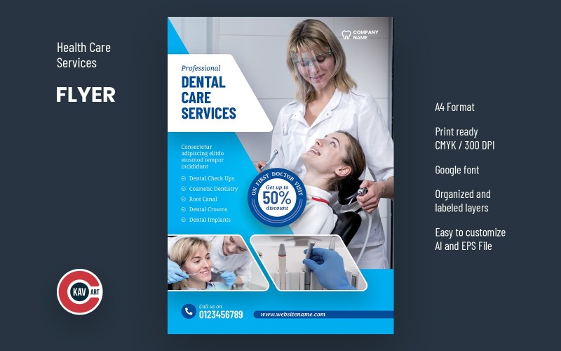 Dental medicinska reklambladsmall