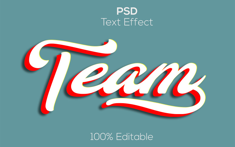 Equipe PSD | Efeito de texto em PSD de equipe 3D
