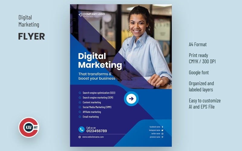 Flyer-Vorlage für digitales Marketing