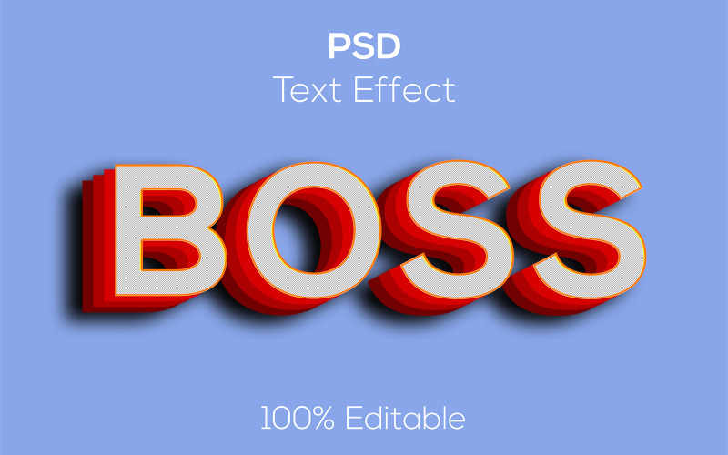Főnök | 3D Boss Psd szövegeffektus sablon