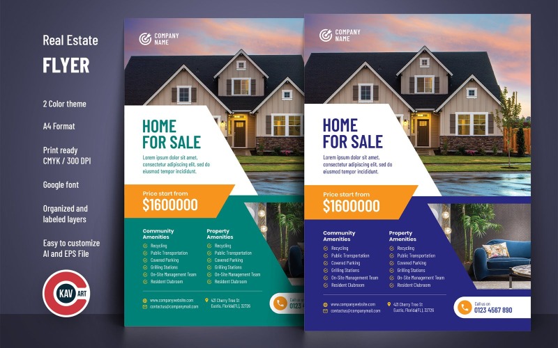 Modèle de Flyer A4 d'entreprise immobilière