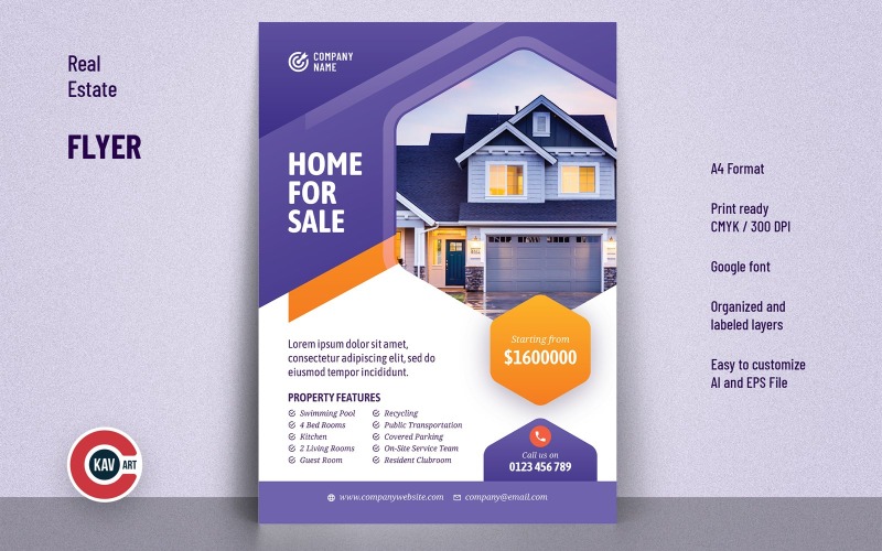 Modèle de Flyer A4 de société immobilière