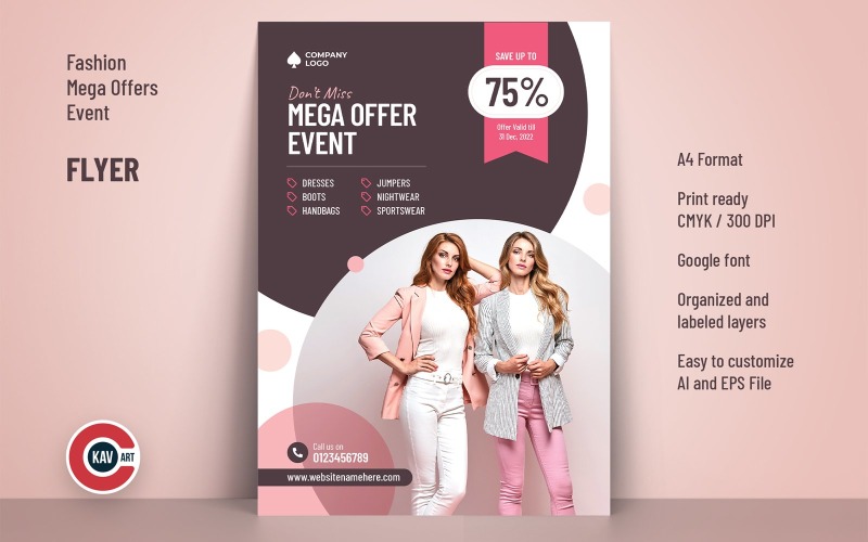 Modèle de Flyer d'événement d'offres de mode