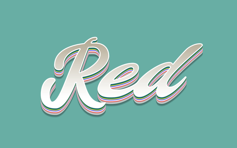 rosso | Effetto testo 3D Psd rosso