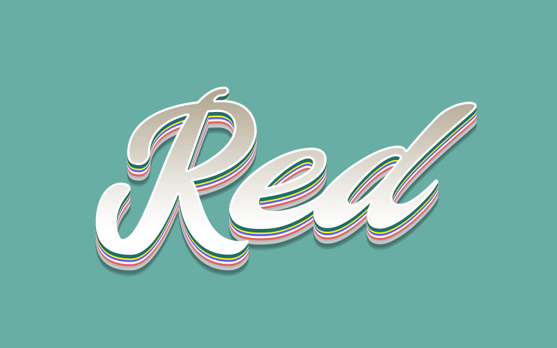 Vermelho | Efeito de texto PSD vermelho 3D
