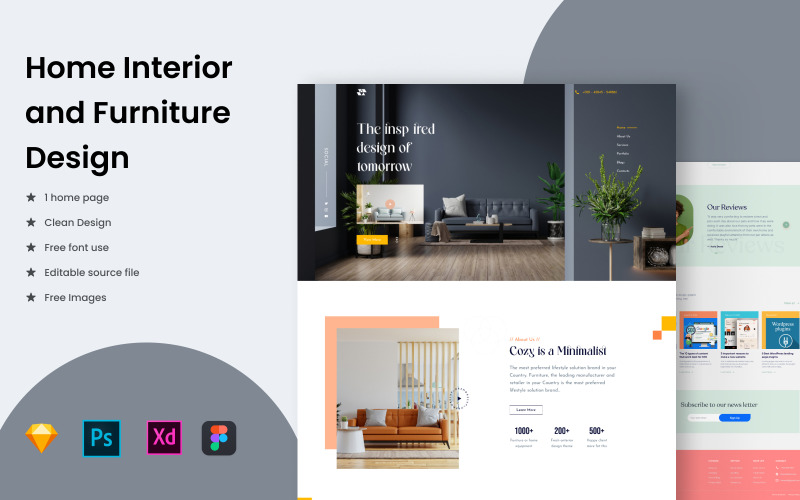 Designologie - webové stránky interiéru a šablona nábytku