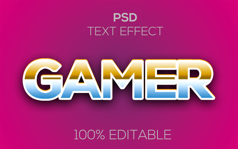 Gracz | Nowoczesny efekt tekstowy Psd do edycji dla graczy
