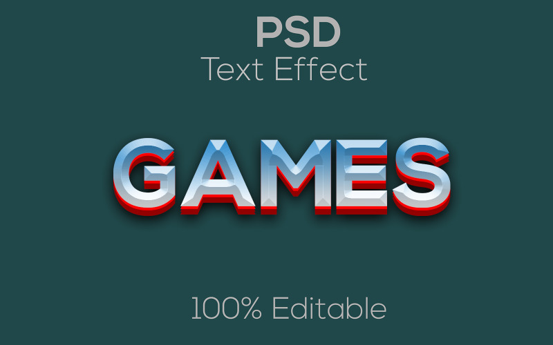 Gry | Nowoczesne gry 3D Efekt tekstowy Psd