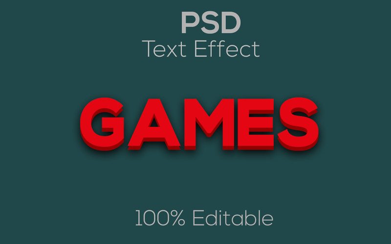 Gry | Nowoczesne gry 3d szablon efektów tekstowych Psd