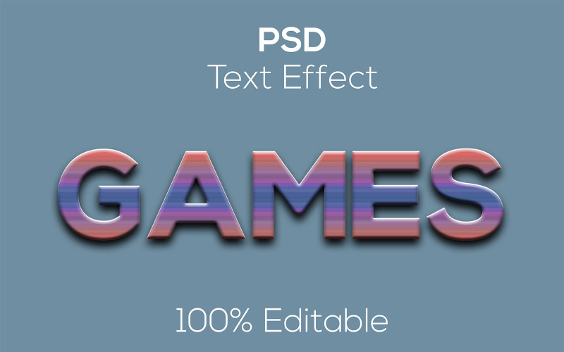 Hry | Moderní Hry Psd Textový efekt šablona