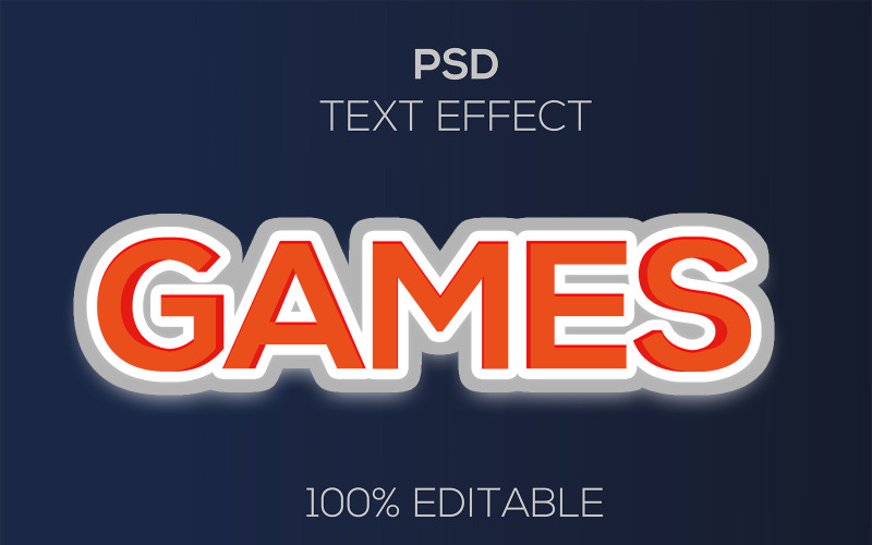 Hry | Moderní hry PSD textový efekt