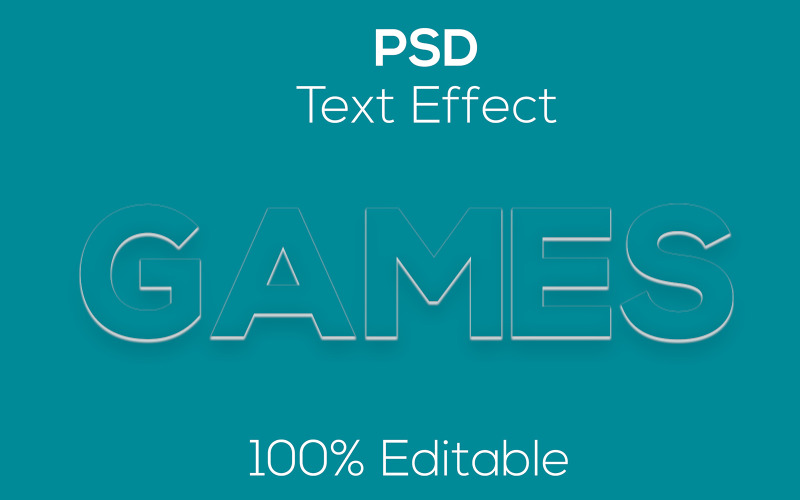 Hry | Upravitelný textový efekt PSD Premium Games