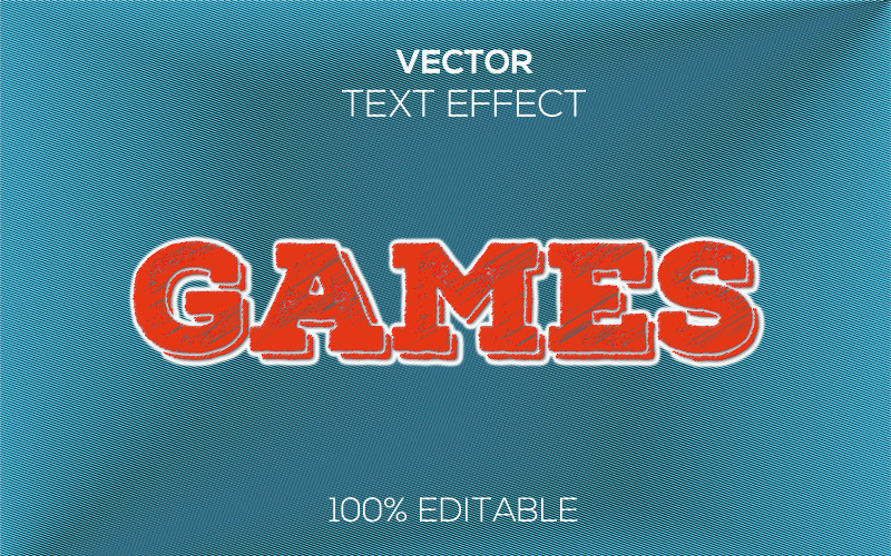 Juegos | Efecto de texto vectorial de juegos premium
