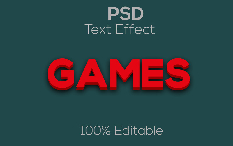 Juegos | Plantilla de efecto de texto Psd de juegos 3d modernos