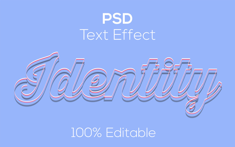 kimlik | Düzenlenebilir Modern Kimlik Psd Metin Etkisi