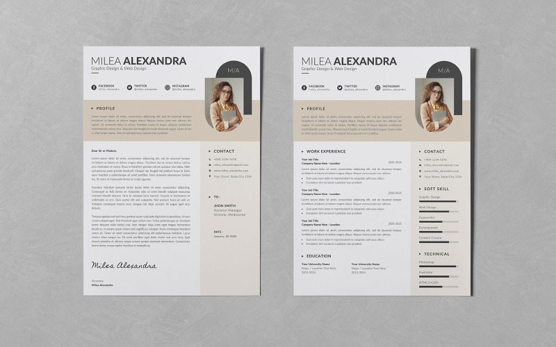 Kreatywne nowoczesne szablony CV CV