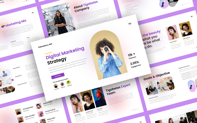 Modèle de diapositive Google pour le marketing numérique Tigabelas