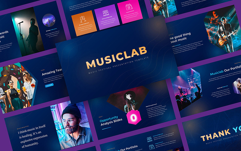 Musiclab – музичний фестиваль. Шаблон презентації Google Slides