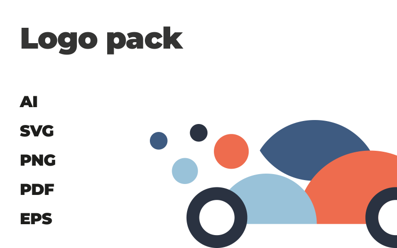 RentalCar - Plantilla de paquete de logotipo de coche mínimo