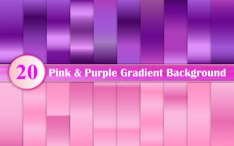 Roze en paarse gradiënt digitale papierset