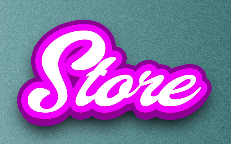 商店 |现代 3d 商店 Psd 文字效果