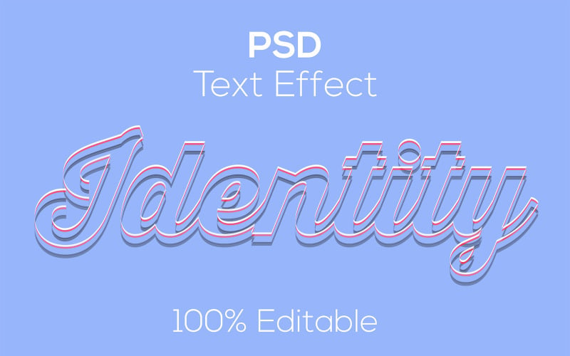 身份 |可编辑的现代身份 Psd 文本效果