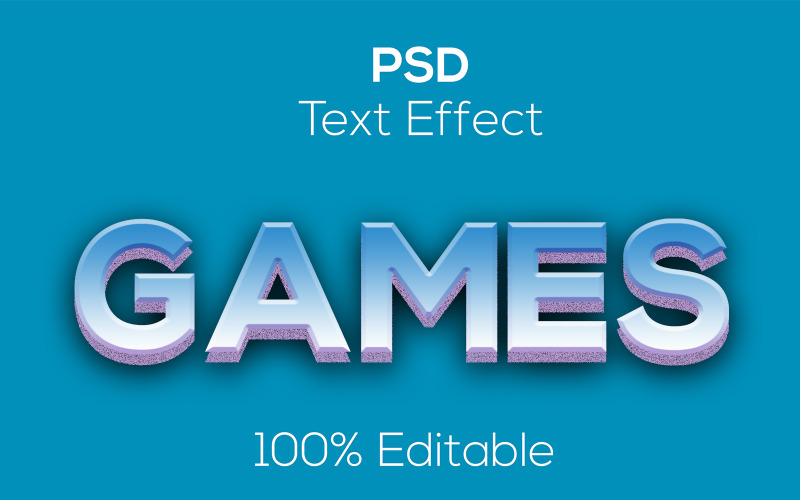 Spellen | Moderne bewerkbare games Psd-teksteffect